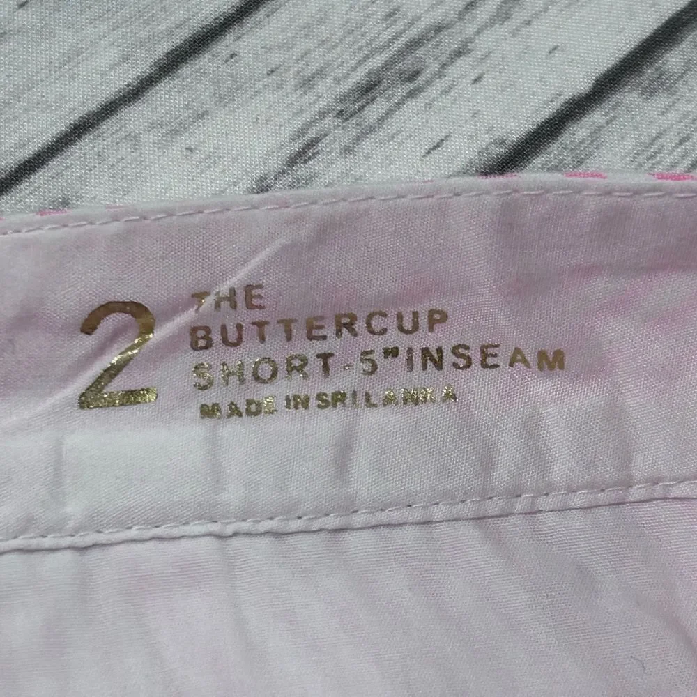 Lilly Pulitzer Buttercup Scalloped Hem Shorts Yarn Dyed Stripe Seersucker